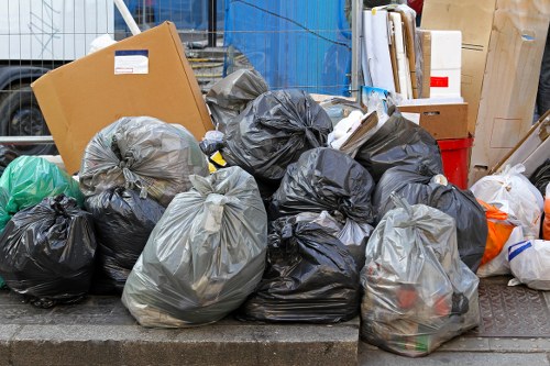 Recycling and donating items during clearance